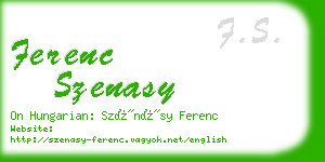 ferenc szenasy business card